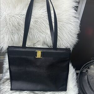 Salvatore Ferragamo black tote bag.